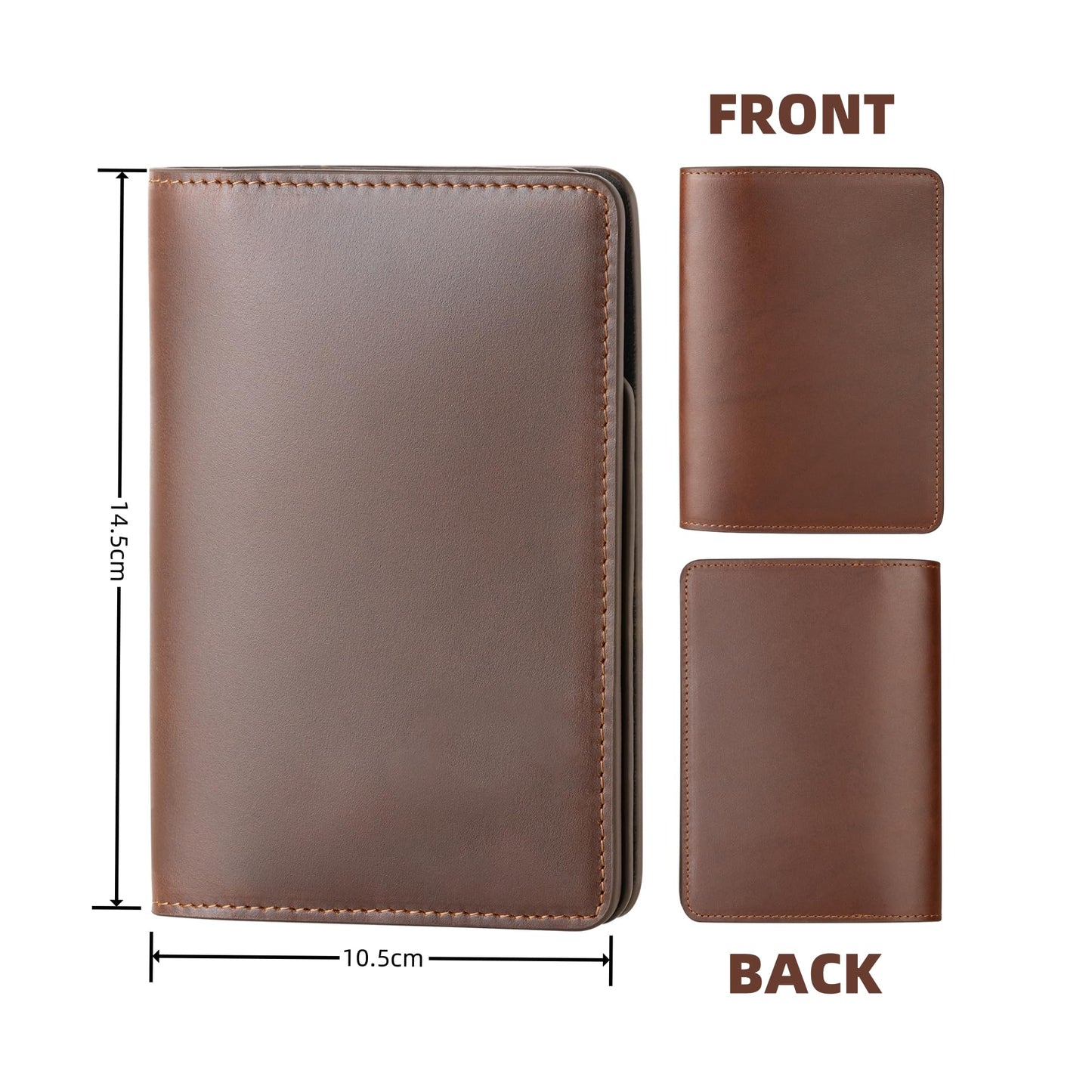 Mrain Luxury RFID Blocking Genuine Leather Passport Holder Passport Wallet for Travel Dark Brown