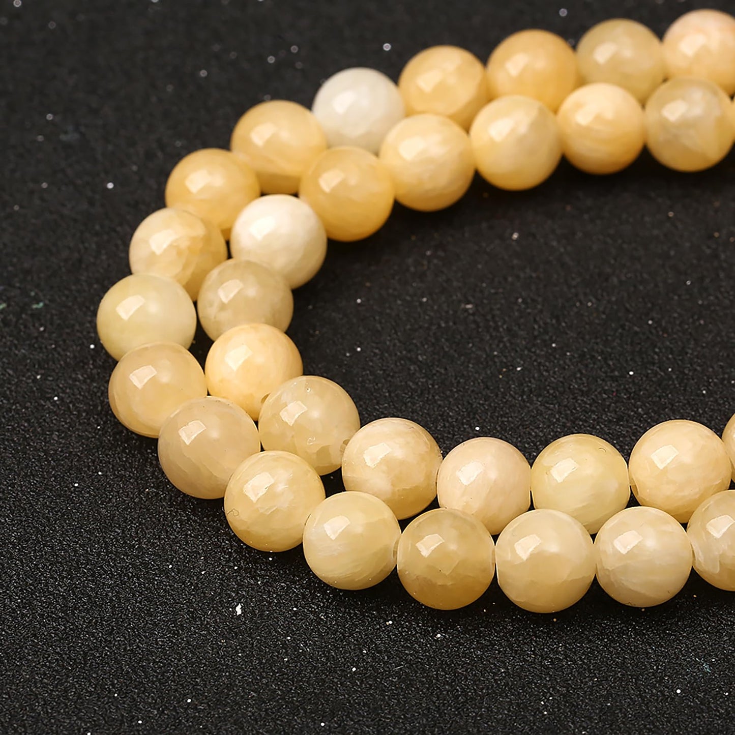 8MM 45PCS Natural Stone Yellow Calcite Beads for Jewelry Making DIY Bracelet