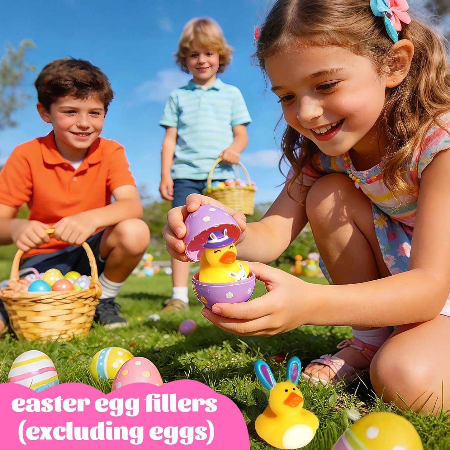 100PCS Easter Rubber Ducks in Bulk,Assorted Gifts Party Favors ,Resurrection Bunny Rubber Duck Pack , Funny Bath Tub Toys for Kids, Baby Showers Accessories
