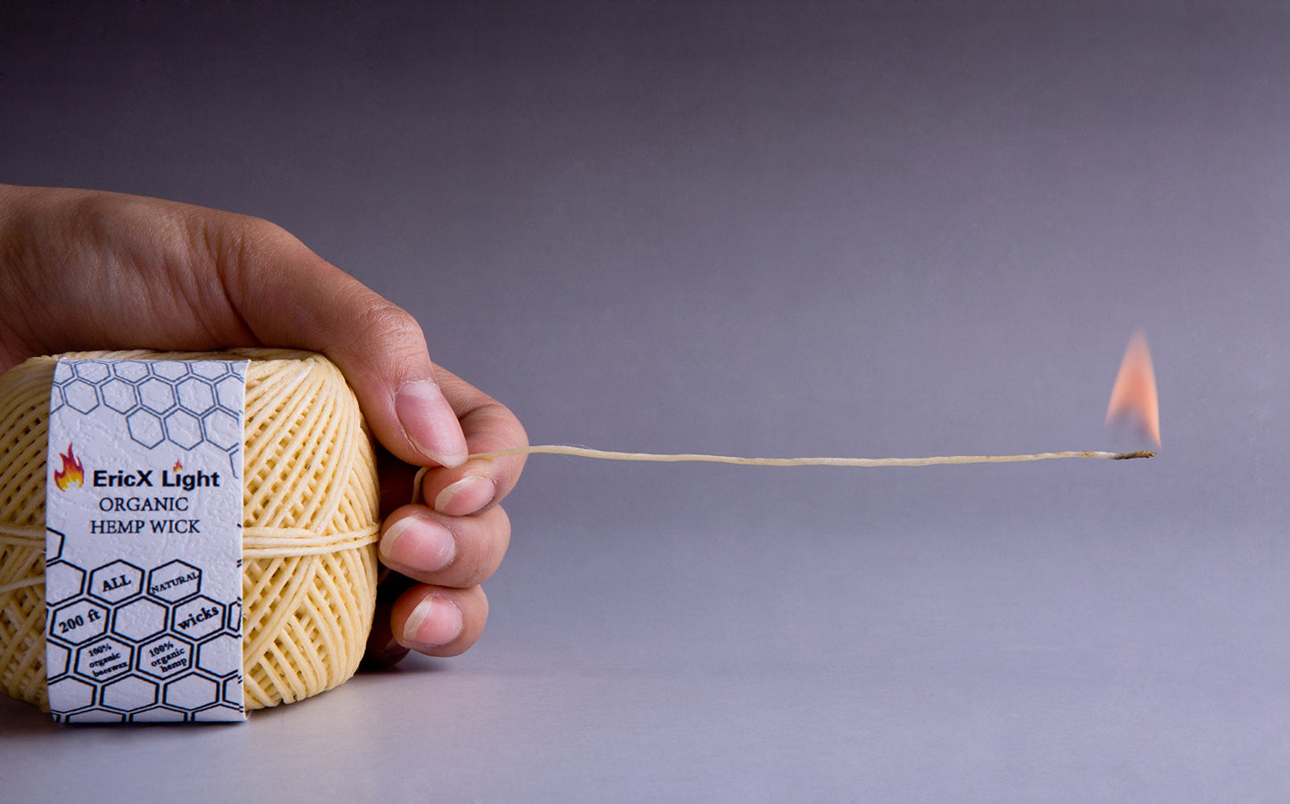 EricX Light Beeswax Hemp Wick,200 ft Spool, Organic Hemp Wick Well Coated with Beeswax,Standard Size(1.0mm)