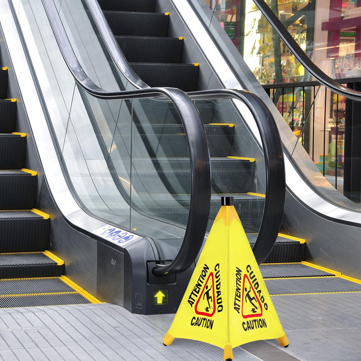 20 Pcs Pop up Wet Floor Sign with Storage Tube 20 Inch Wet Safety Signs Commercial Caution Safety Cone Pop up Caution Sign for Commercial Stores Grocery Restaurant Restroom Office Use (20 Count)