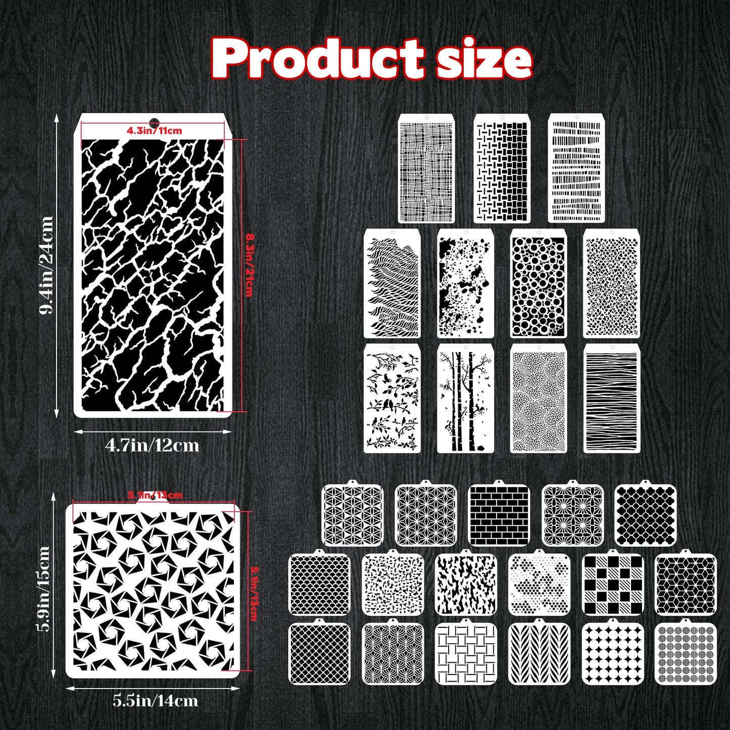 30 Pcs Abstract Layering Stencils - Mixed Media Spray Paint Stencils, Reusable Geometric Christmas Painting Templates for Wall & Canvas