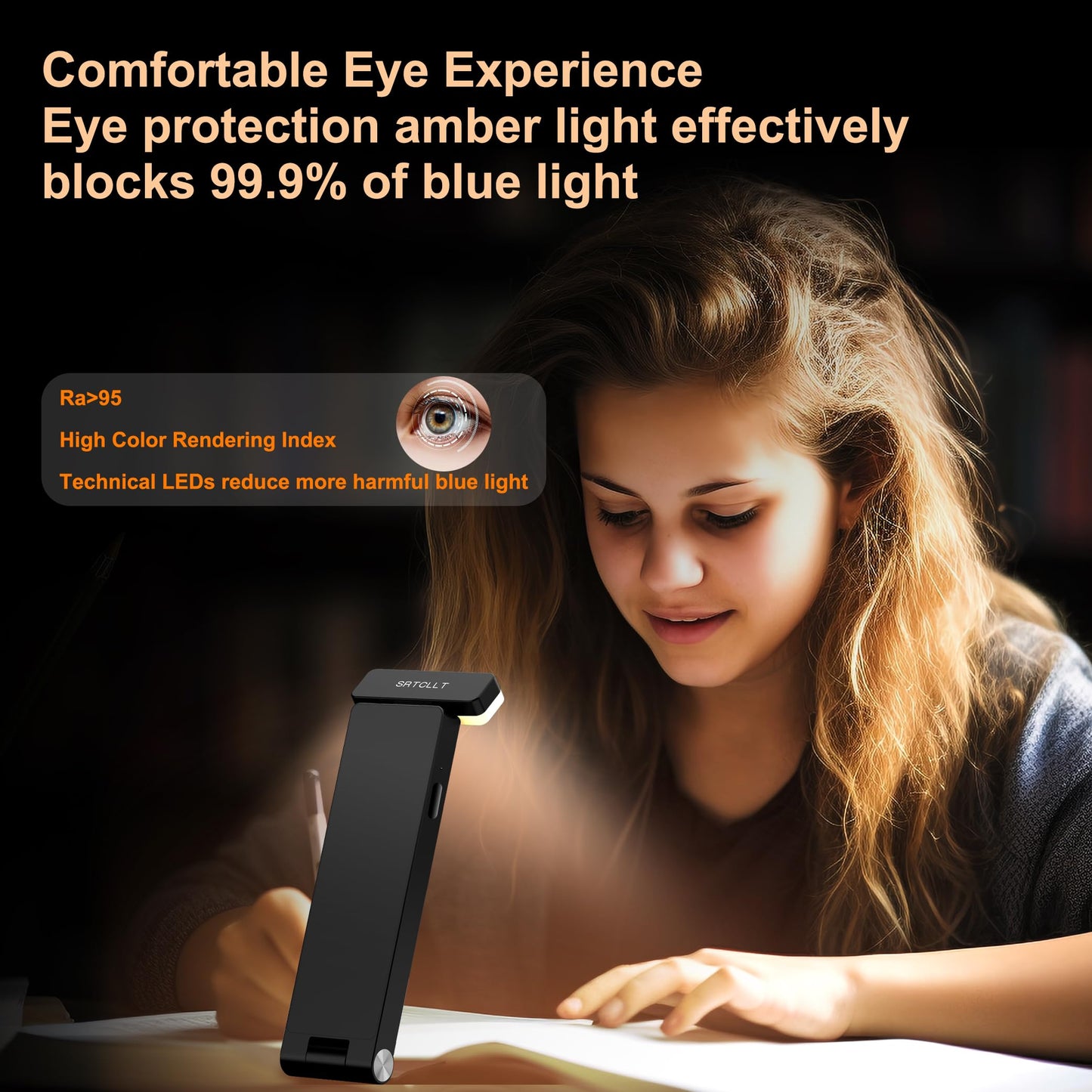 Book Lights,1500mAh Rechargeable Reading Light in Bed, 3 color Adjustable Reading Lights, 3 Brightness dimming Portable Bookmark Night Lamp, Built-in Battery Book Light, Best gift for Book lovers