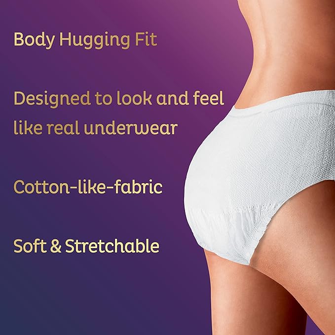 Tena Incontinence & Postpartum Underwear for Women, Super Plus Absorbency - Small/Medium - 56 Count