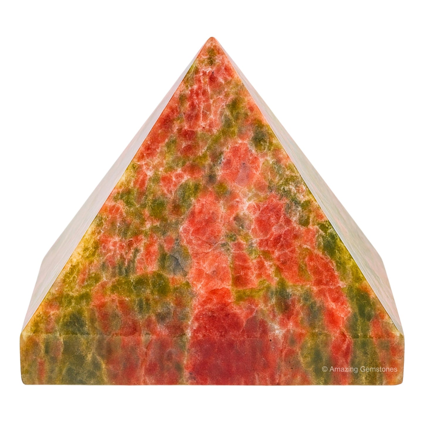 Amazing Gemstone Unakite Pyramid Crystal Healing Stones - 1.5" Great Pyramid Figurine of Natural Stone Pyramid for Meditation, Reiki, Chakra Balancing and Crystal Pyramids Grid