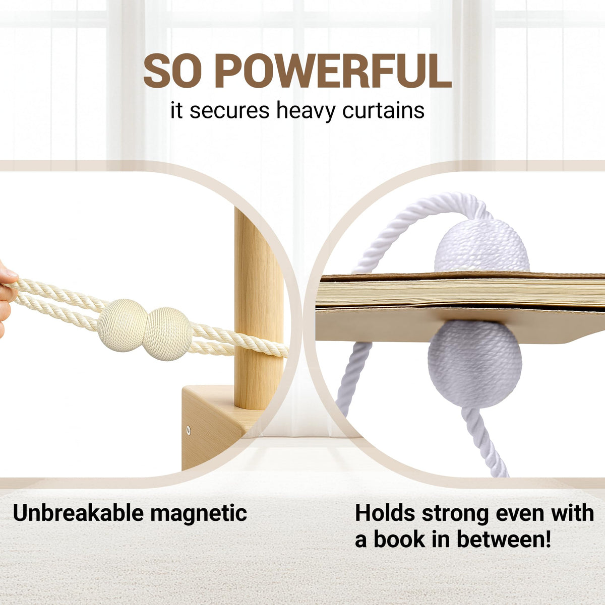 Magnetic Curtain Tiebacks Beige 2pcs (2 Count)