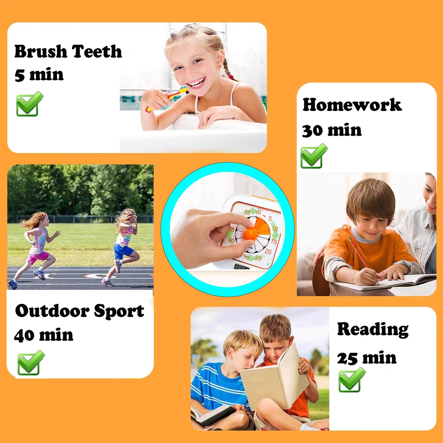 Bothidea Chargeable Task Timer, to-do List with Visual Timer for Adults and Students, Daily Chore Board for Kids, 60-Minute Visual Timer for Classroom, Office and Home, Time Management Tool., White