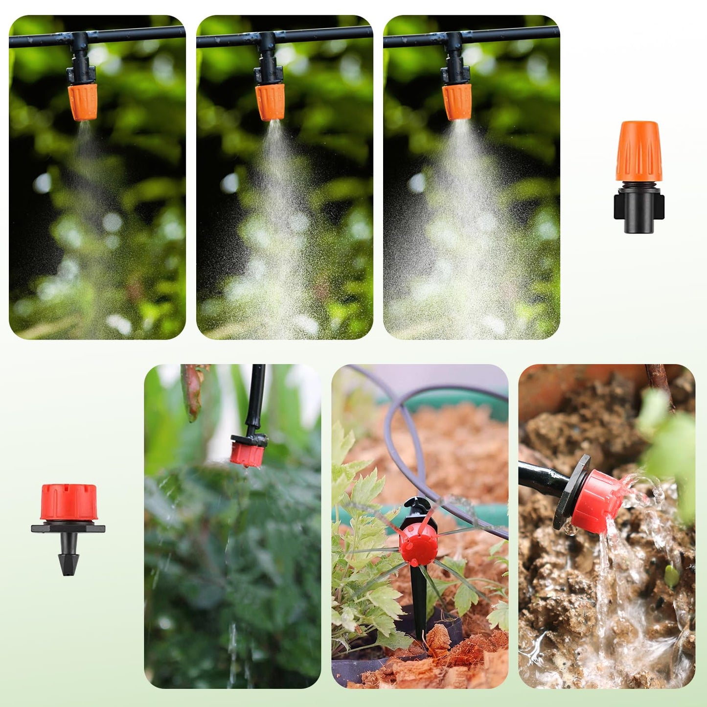 LasTool 164FT Drip Irrigation Kit,Automatic Garden Watering System with 1/4" Tubing,Adjustable Mist Sprayer Nozzles & Drip Emitters for Raised Bed,Patio,Lawn, Greenhouse-Easy DIY Installation