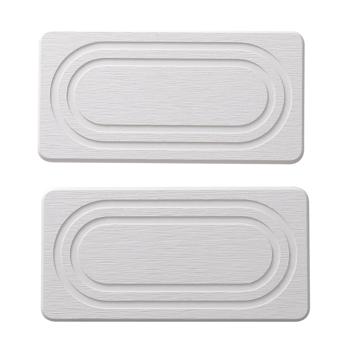 2PCS Water Absorbing Stone Tray for Sink, Quick Drying Diatomite Bathroom Tray Countertop, Stone Drying Mat for Kitchen Counter Faucet, Soap Dish Dispenser Vanity Organizer, White-7.9" x 4"