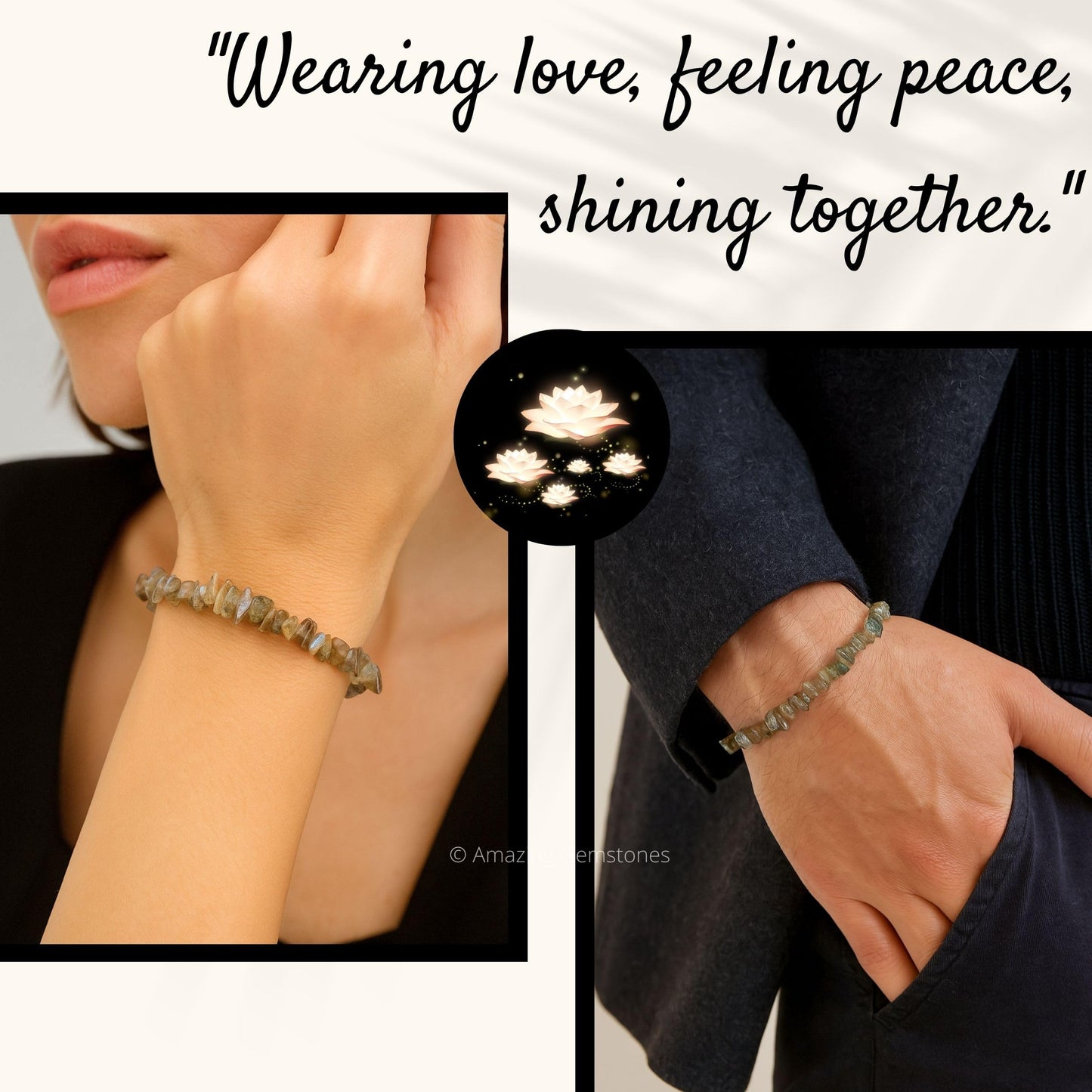 Amazing Gemstone Chips Bracelet (Labradorite)
