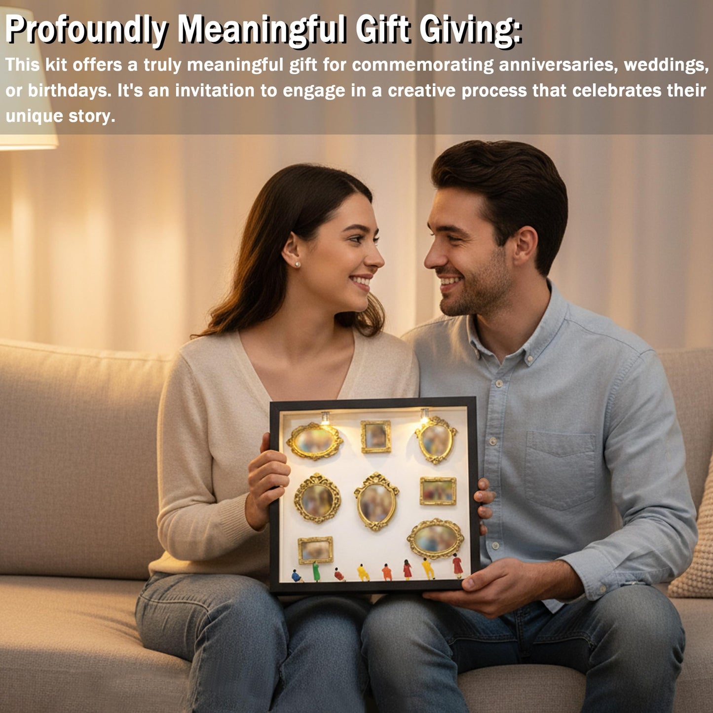 DIY Mini Shadow Box Frame Kit Black- Upgrade Mini Museum Kit Box with Miniature Figurines, Custom Photo Display Personalized Memory Decor, Celebrate Unique Memories in Style for Anniversary, Wedding