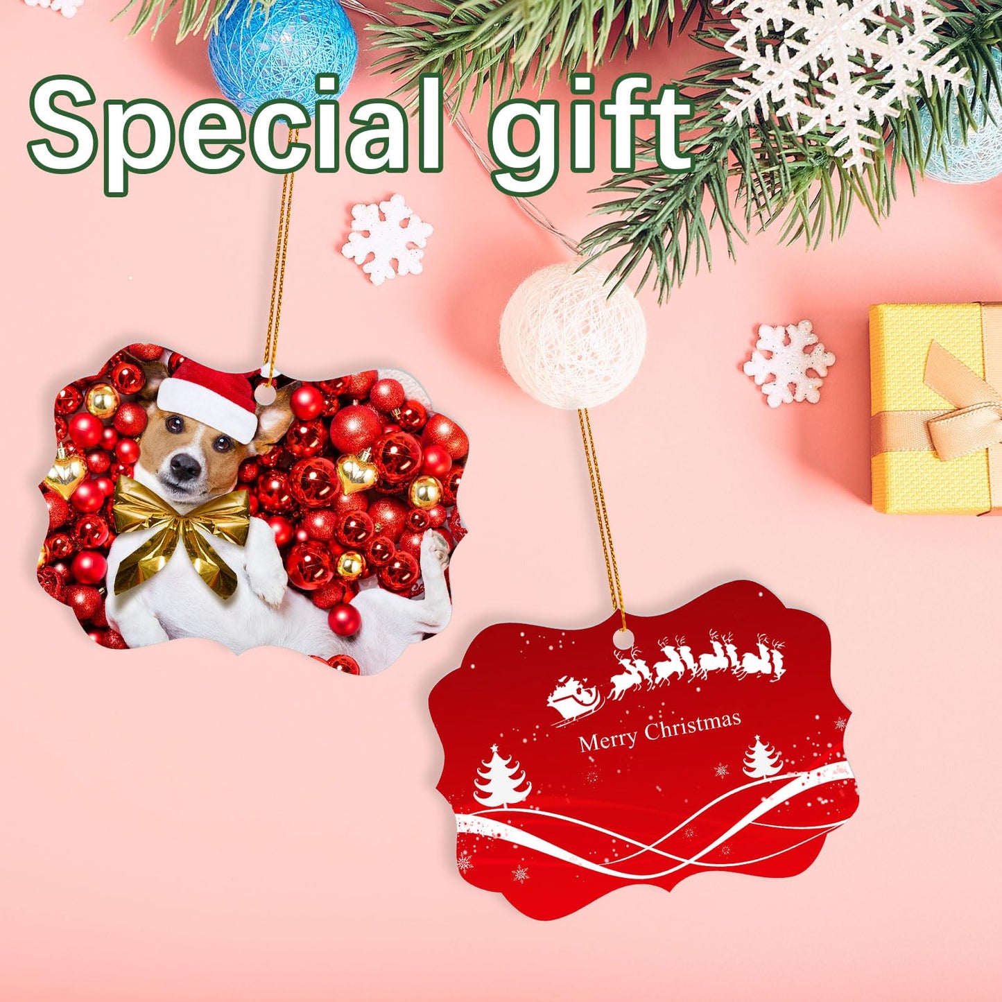 40 pcs 3.9" × 2.8" Metal Sublimation Ornament Blank,Double Sided Sublimation Ornaments,Sublimation Christmas Ornament Blanks for Christmas Tree Decor Ornaments DIY Handmade Crafts