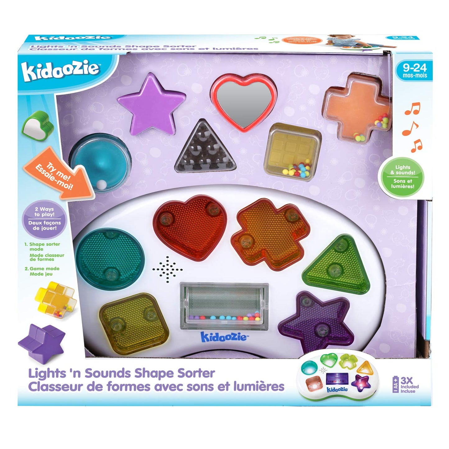 Kidoozie Lights ‘n Sounds Shape Sorter - Toddler Toy for Ages 9-24 Months - Helps Develop Hand-Eye Coordination and Problem Solving Skills!