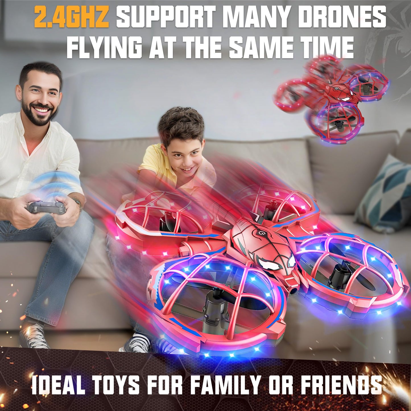 BEZGAR Mini Drone Easy to fly Beginner, LED Remote Control Drones, RC Quadcopter with Auto Hovering, 3 Speed Mode, 360° Flips Stunt, Headless Mode, Obstacle Avoidance, Birthday Gifts for Kids 8-12