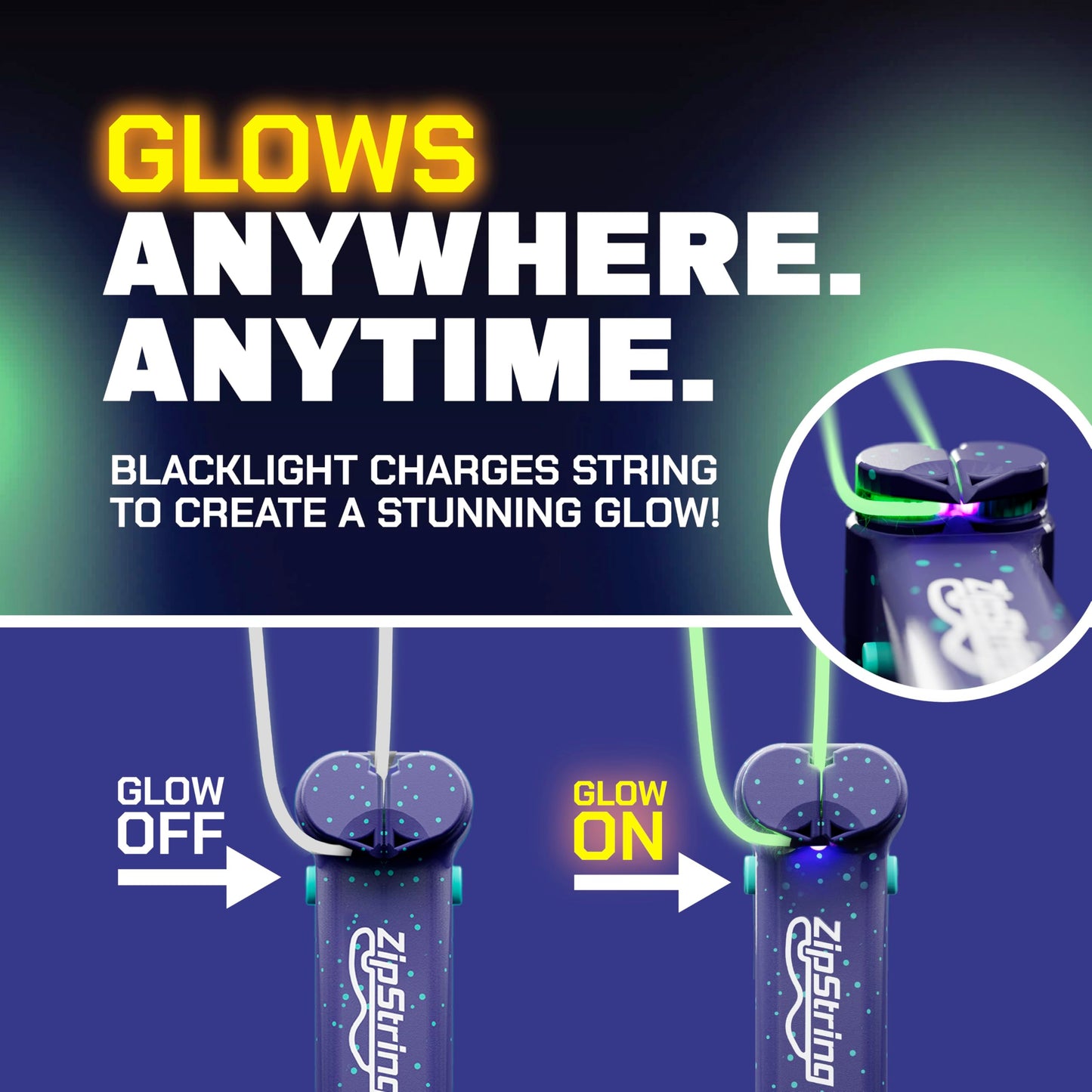 ZipString Luma - The Patented Glow-in-The-Dark Toy that Flies a Loop of String, Creates Endless Shapes and Tricks Built-in LED for Glowing Fun. Perfect STEM Gift for Kids & Adults. Wonderment Awaits