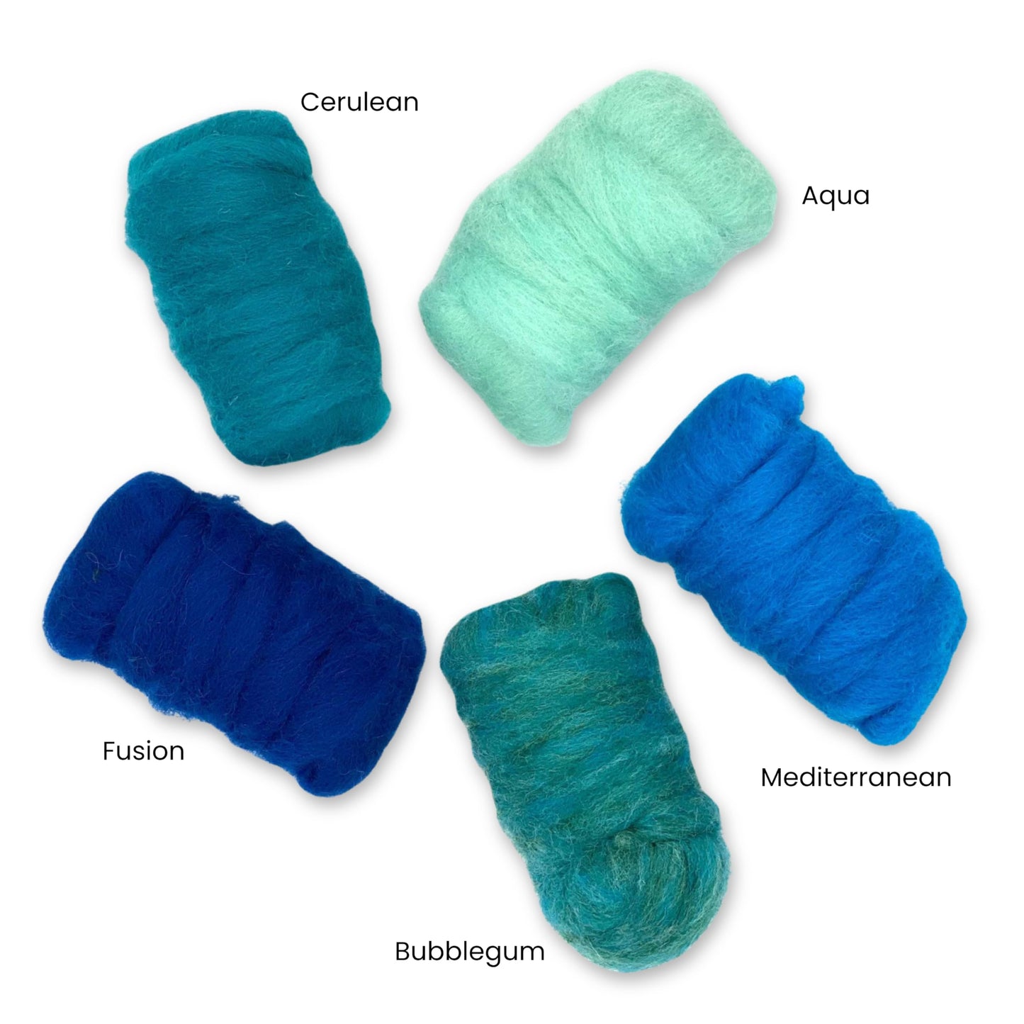Corriedale Carded Sliver Wool Roving Variety Bundle | Best Core Wool for Needle Felting, Spinning, Wet Felting, Weaving, Dryer Balls, Yarn Roving - Ethically Sourced (Deep Sea)