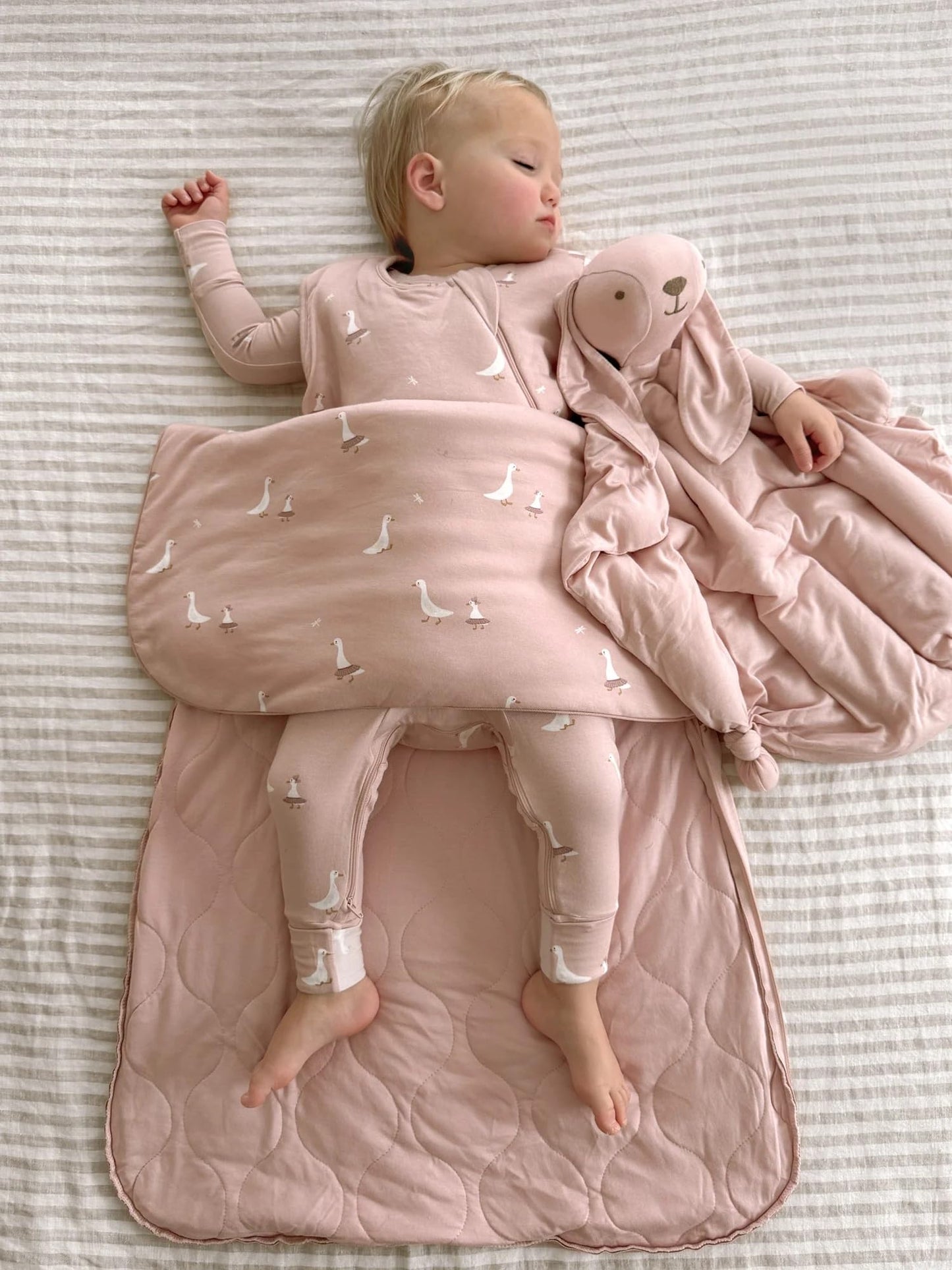 GUNAMUNA Sleep Sacks for Babies Toddlers and Newborns, Easy Changing Diaper Zipper, 1.0 TOG, Tutu Goose, 24-36 Months
