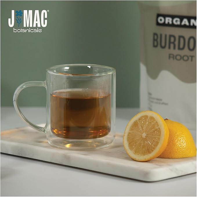 J Mac Botanicals, Organic Burdock Root Tea (16 oz), Certified USDA Organic Burdock Root herb, fresh dried herb from Eastern Europe