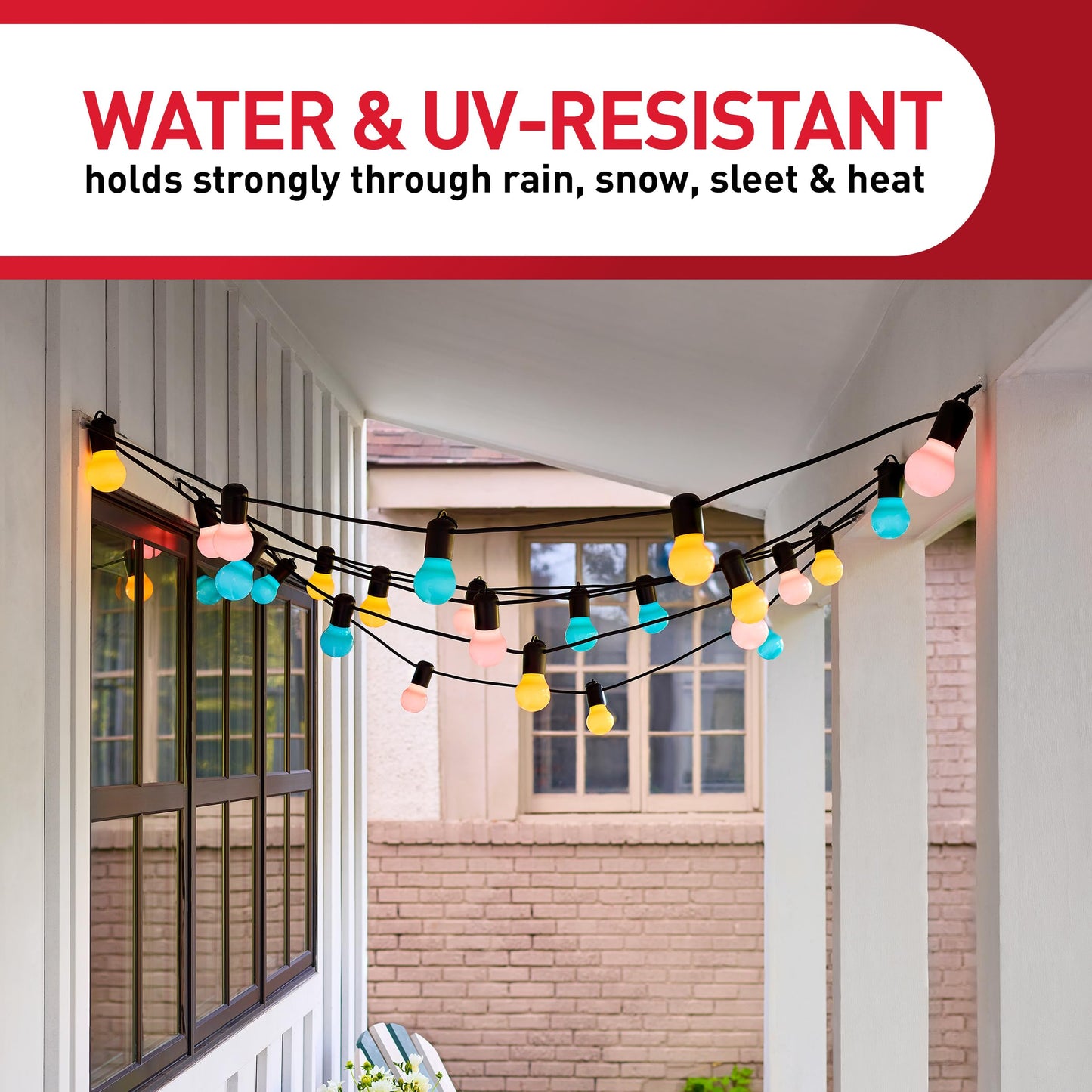 Command Outdoor Light Clips, 20 Clear Clips and 24 Command Strips, Damage-Free Hanging Outdoor Light Clips with Weather Resistant Strips, Wall Clip for Hanging Outdoor Lights and Cable Management