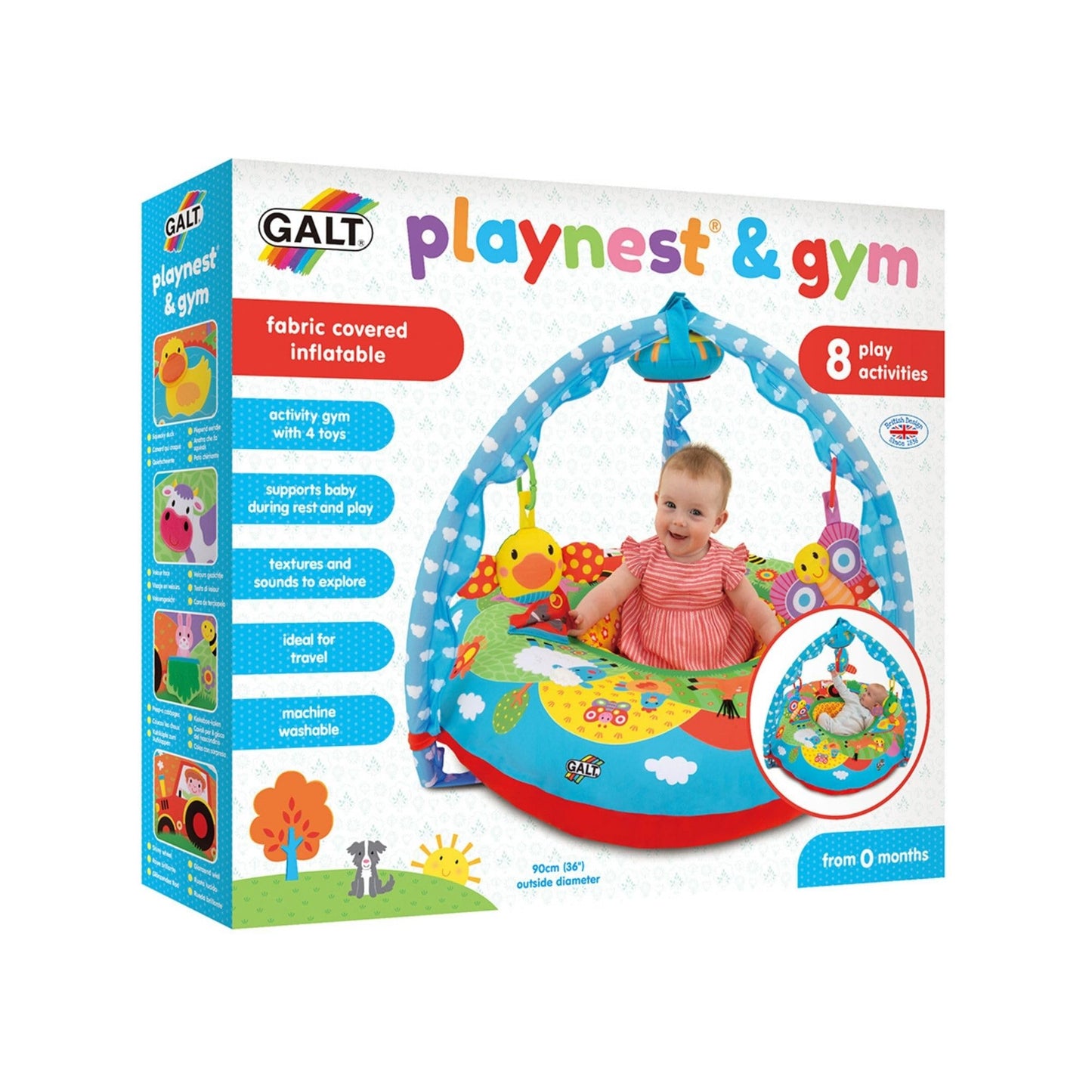 Galt Toys, Playnest & Gym - Farm, Baby Activity Center & Floor Seat