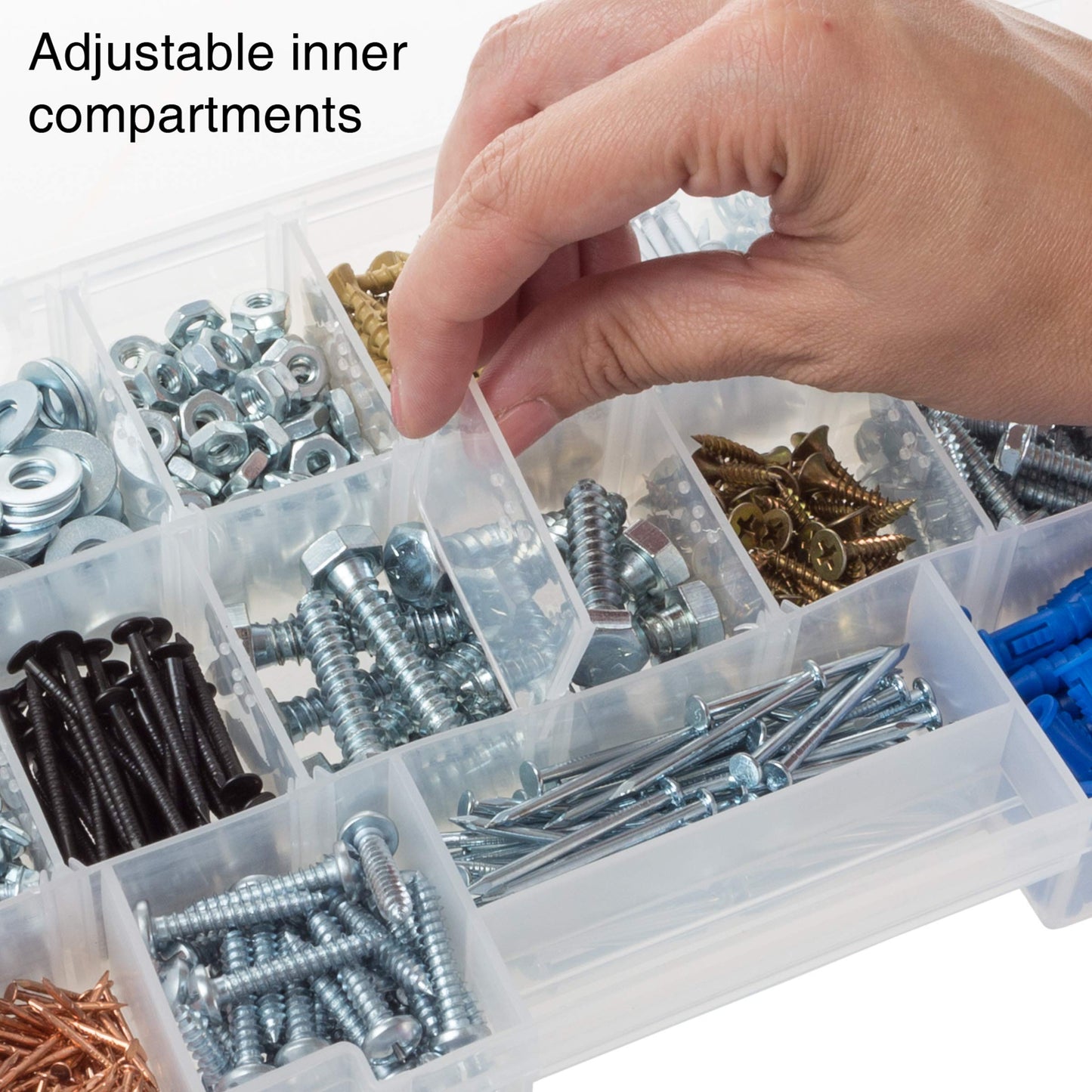 Storage and Tool Box-Durable Organizer Utility Box-4 Drawers 19 Compartments Each for Hard