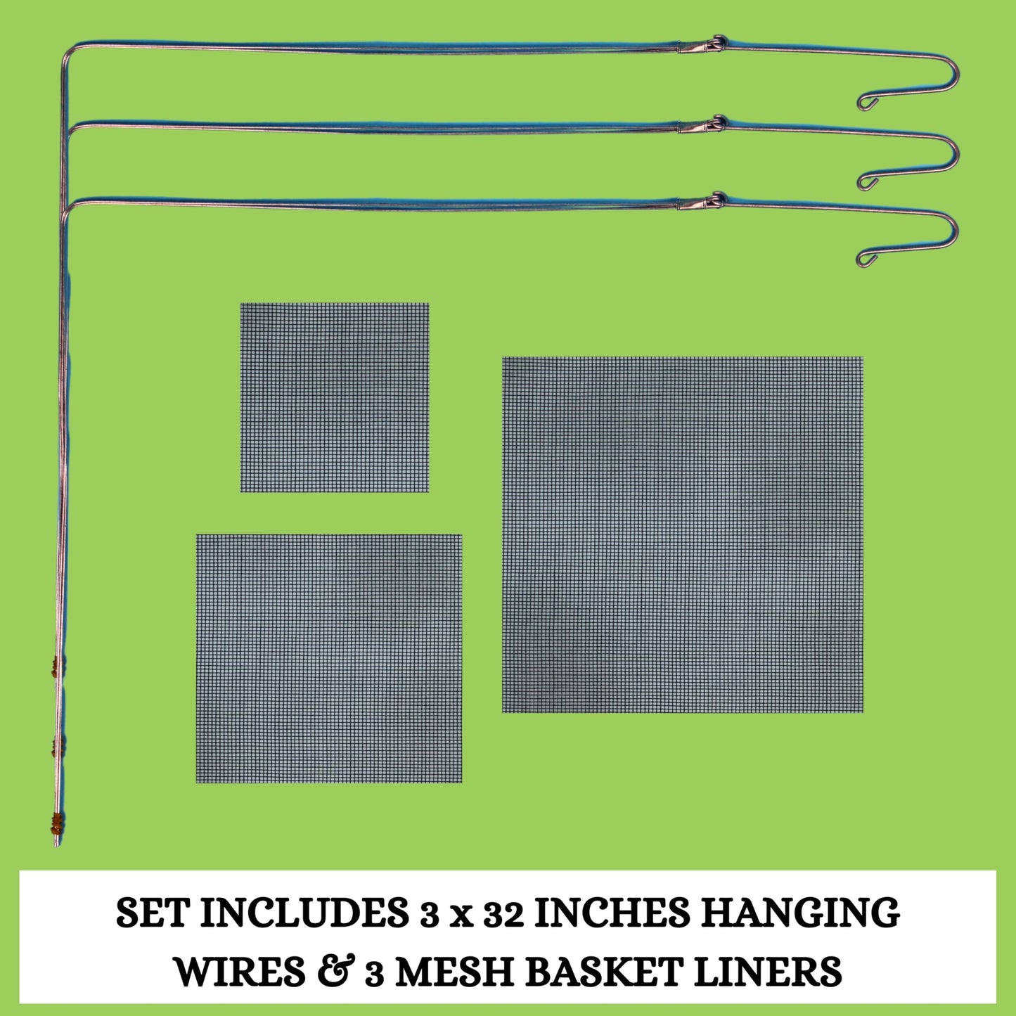 DESQUIGGLE Set of 3 Strong Wooden Orchid Baskets with Hangers, Vanda Baskets for Outside