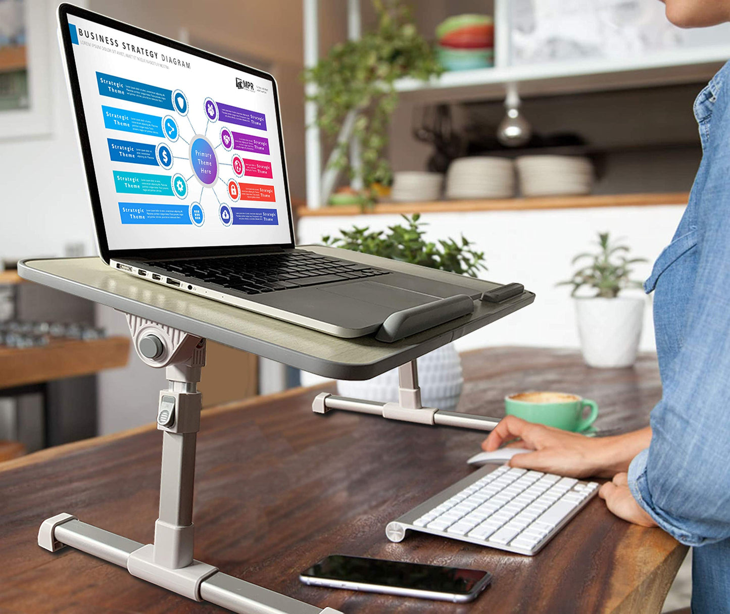 Lap Desk for Laptop, 8AMTECH Ajustable Lap-top Table with Cooling Fan Office Desk for Laptop, Working, Reading, Writing, Drawing and Eating in Bed Sofa Floor Couch