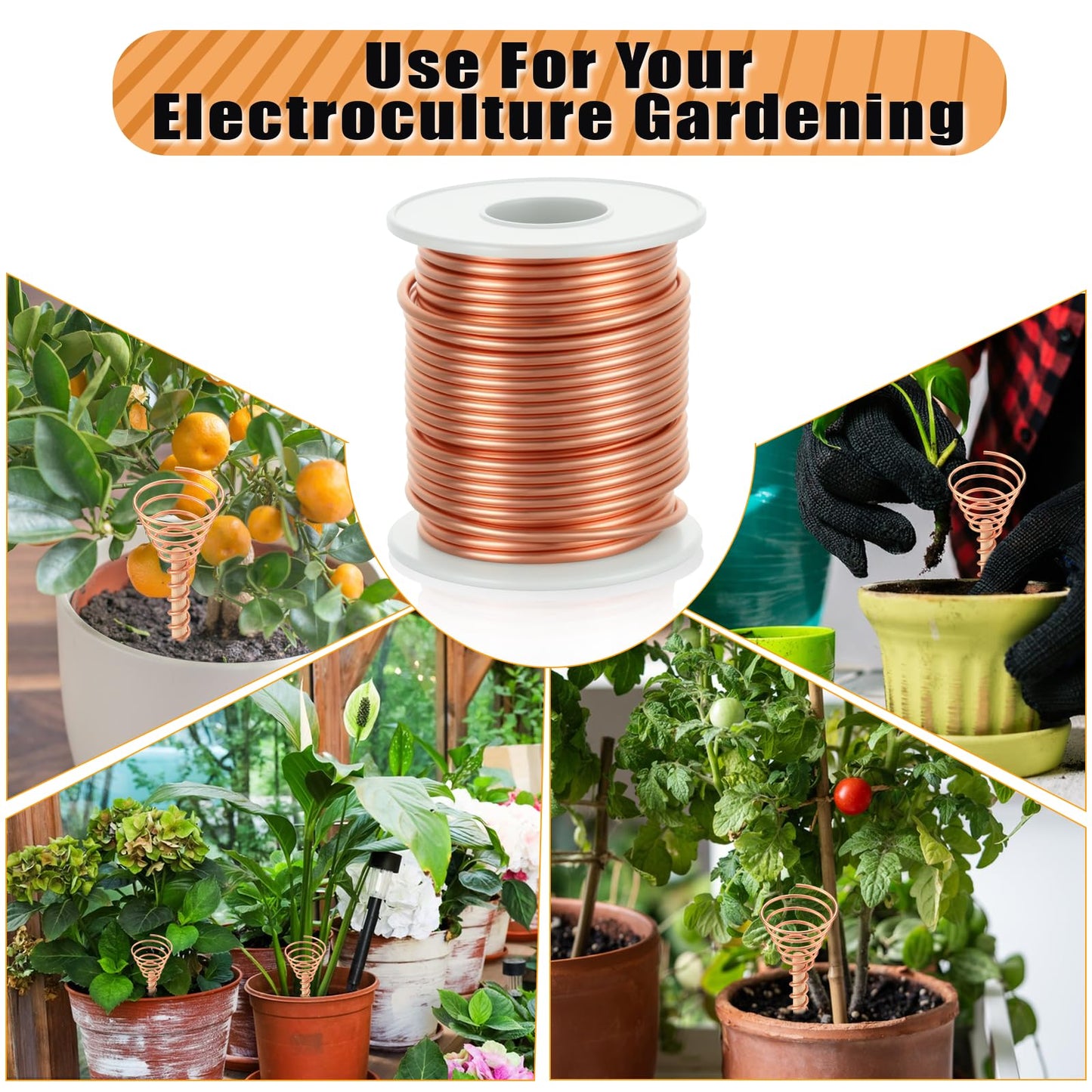 99.9% Soft Copper Wire (12 Gauge, 2.05MM), 49.3 Feet / 15m, Solid Bare Copper-Wire 1 Pound Spool Pure Copper Wires for Electroculture Gardening Jewelry Making DIY Plants