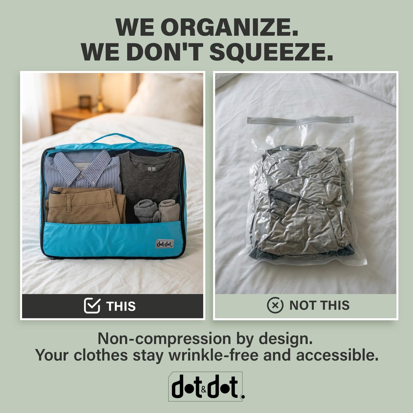 Large Packing Cubes for Travel - 5pc Packing Cubes for Suitcases - Lightweight Luggage Organizer Bags (Non-Compression)