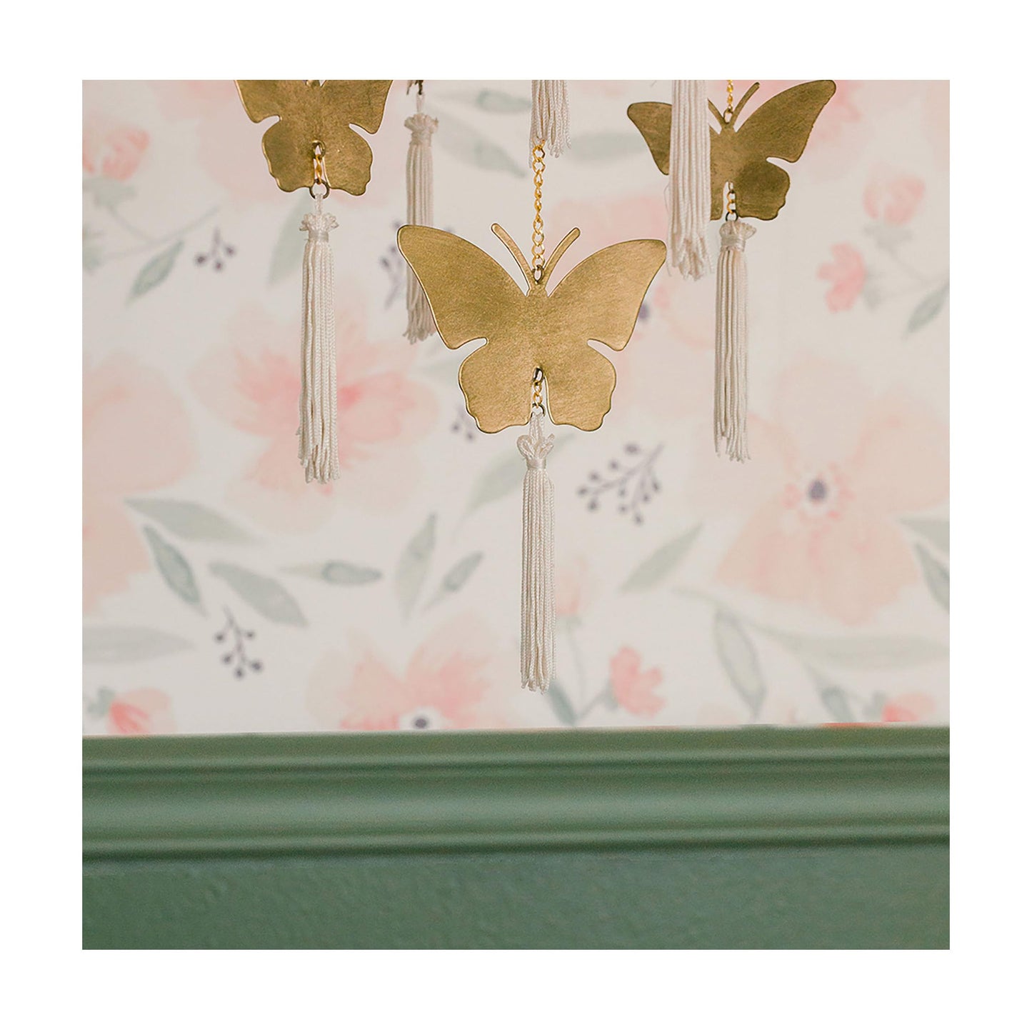 Crane Baby Butterfly Nursery Décor for Boys and Girls, Ceiling Hanging, 6" x 6" X 36"