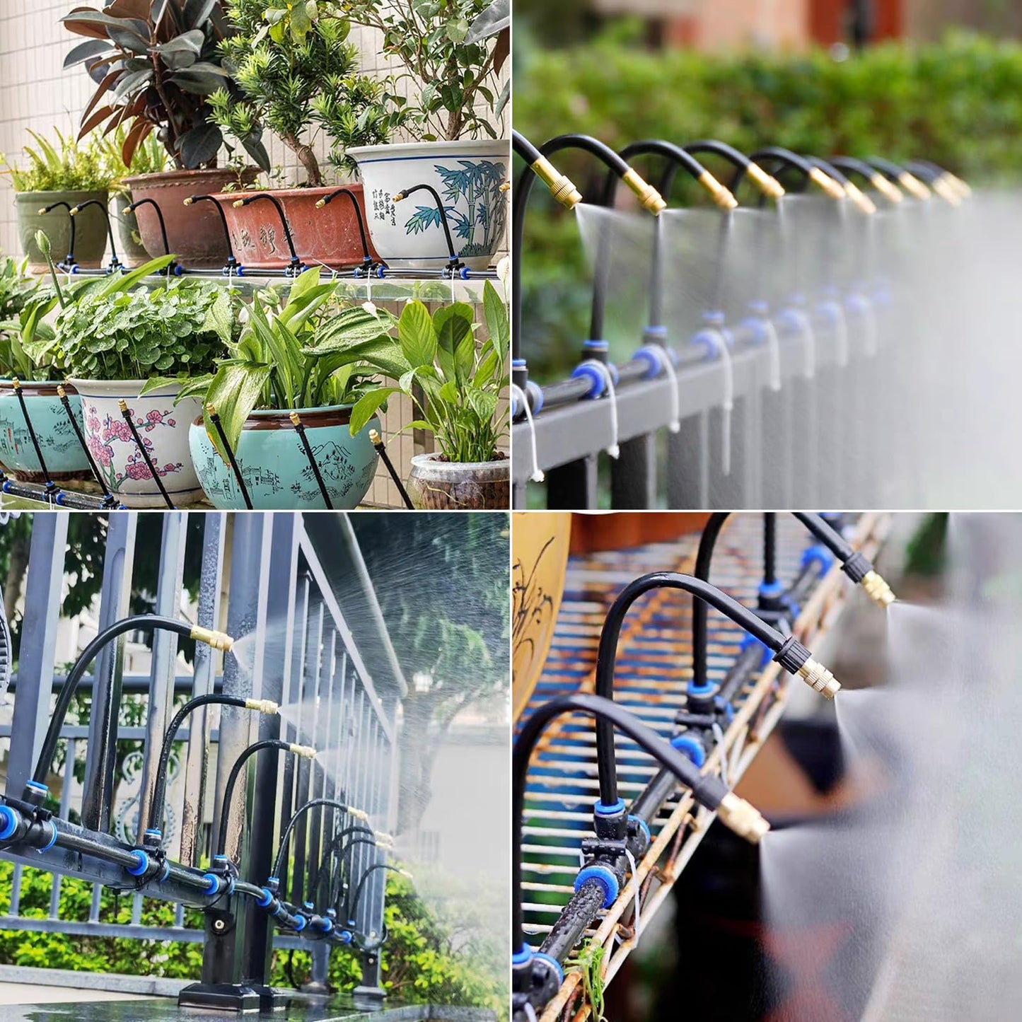 98.4Ft Drip Irrigation System, 360° Bendable Drip Irrigation Kit Automatic Irrigation System for Garden, Adjustable Garden Watering Misting System for Greenhouse, Yard, Lawn, Plant