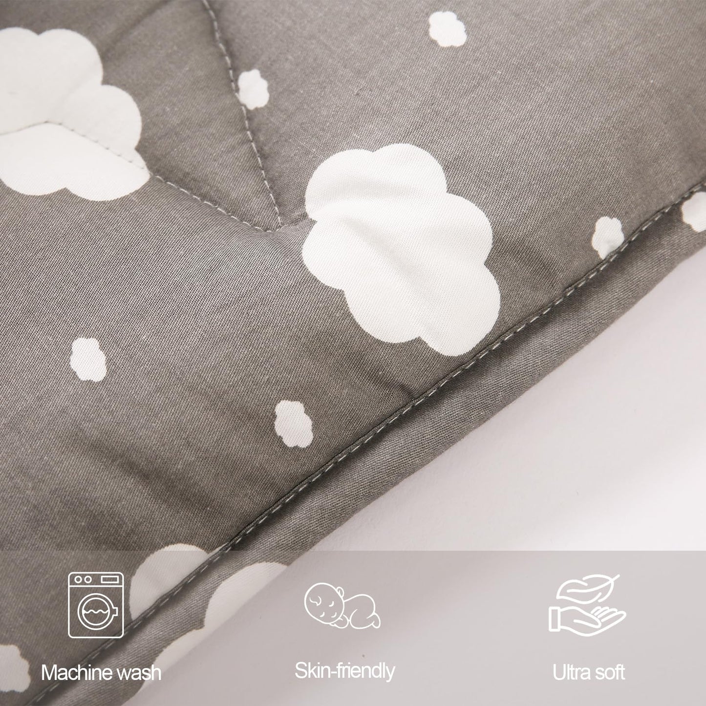 Hexagon Baby Play Mat for Floor,51"×59" Thicken Ultra Soft Playmat, Washable 6 Panel Playpen Mat Non-Slip Crawling Mat for Babies Floor Tummy time(Cloud)