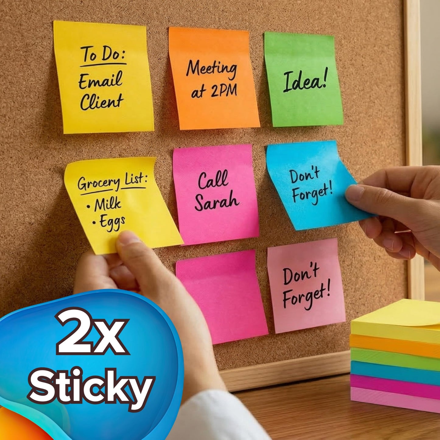 Infiniko Sticky Notes 3x3 (12 Pads/1200 Sheets) – 2026 Improved Adhesive, Super Sticky & Bright Neon Colors – 1200 Sheets – Ideal for School, Office & Desk Supplies