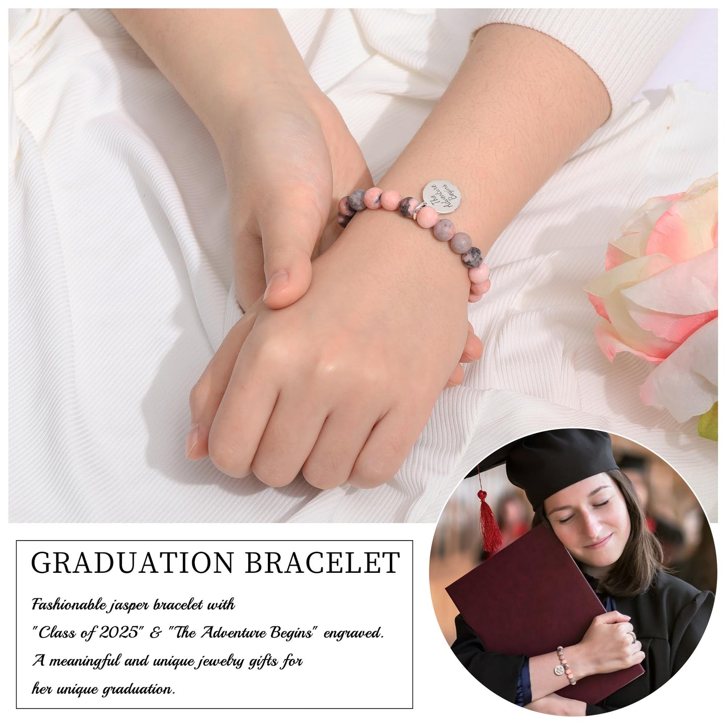 Sistble 2026 Graduation Gifts, Graduation Bracelets Class of 2026 Daughter Gifts Bead Bracelet College 5th 8th Grade High School Inspirational Gifts for Women Jewelry