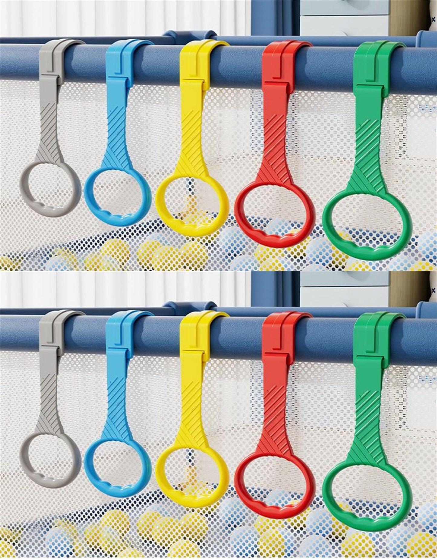 10pcs Walk Assistant Plastic Baby Crib Pull Rings for Baby Cot Hanging Rings for Infant Toddler Practice Tool