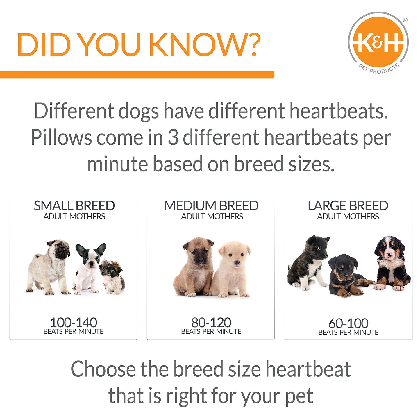 K&H Pet Products Mother’s Heartbeat Puppy Crate Pad Gray Fleece Medium/Large Breed beat 21 X 31 Inches