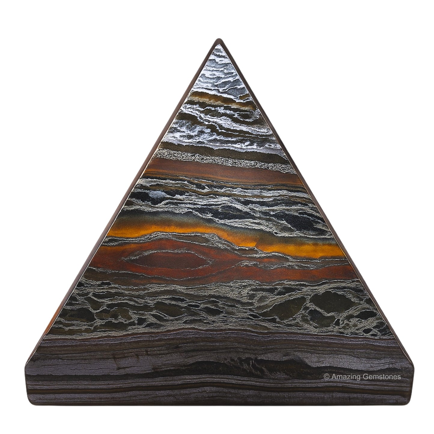 Amazing Gemstone Iron Tiger Eye Pyramid Crystal Healing Stones - 1.5" Great Pyramid Figurine of Natural Stone Pyramid for Meditation, Reiki, Chakra Balancing and Crystal Pyramids Grid