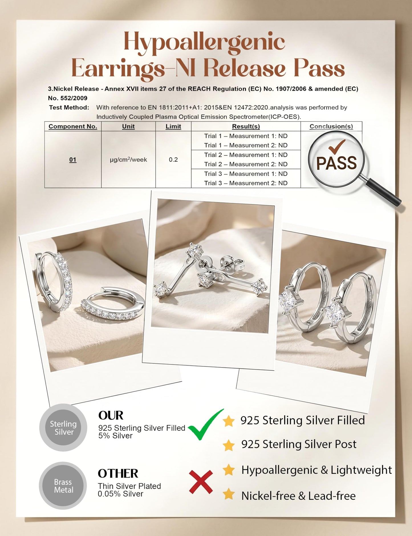 MILACOLATO 925 Sterling Silver Earrings for Women, Sterling Silver Filled Small Huggie Hoop Earrings Sets for Multiple Piercing Hypoallergenic Jewelry, CZ Cartilage Earrings Stacks Trendy Jewelry Gifts, 3 Pairs