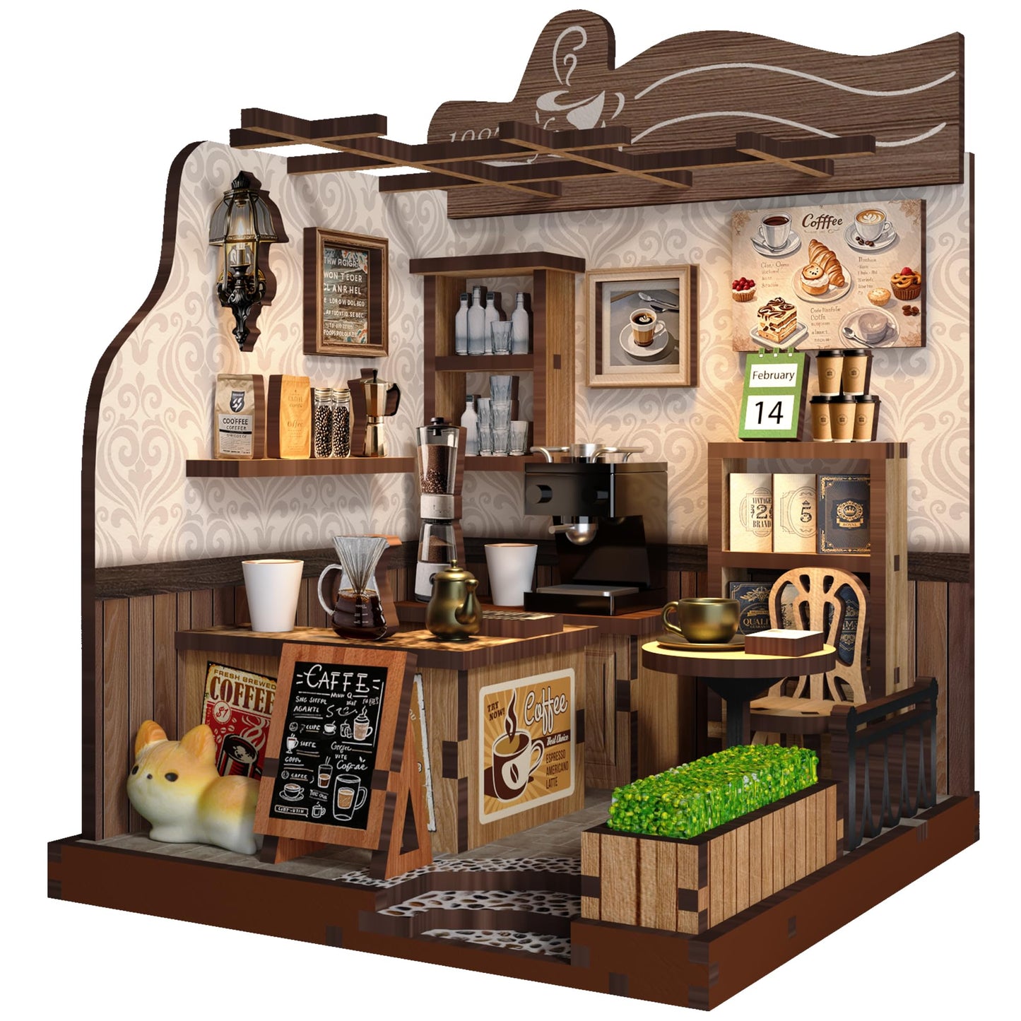 Soothee DIY Miniature Kit - 3D Puzzles for Adults & Teens, Book Nooks and Model Building Kits for Bookshelf Decor, Relaxing Craft & Unique Gift for Craft Lovers (Country Cafe)