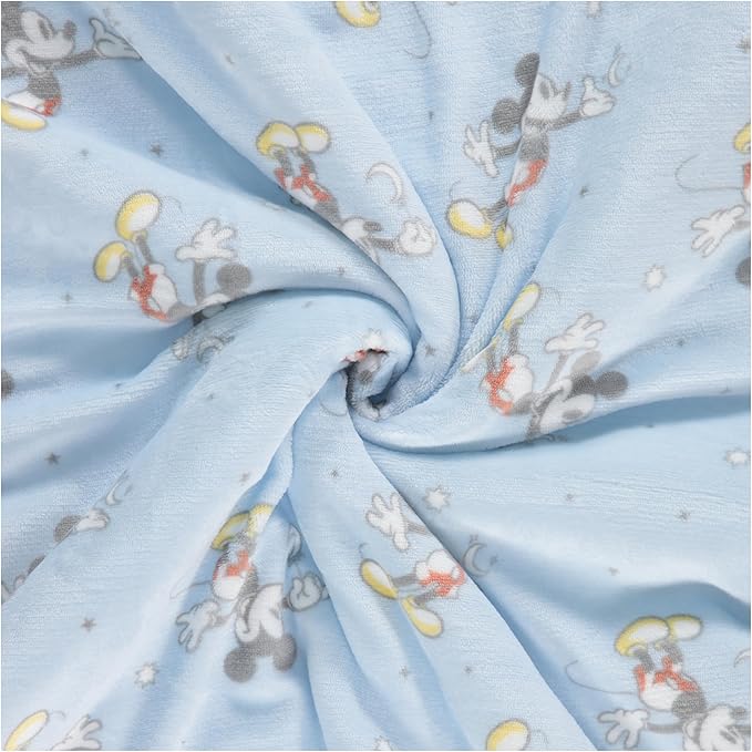 Disney Mickey Mouse, Minnie Mouse, Winnie The Pooh, Lilo and Stitch 2-Ply Infant Blanket - Soft Fleece with Polyfill - Cozy and Warm Baby Blanket for Baby Boys and Girls, 30x40 Inches