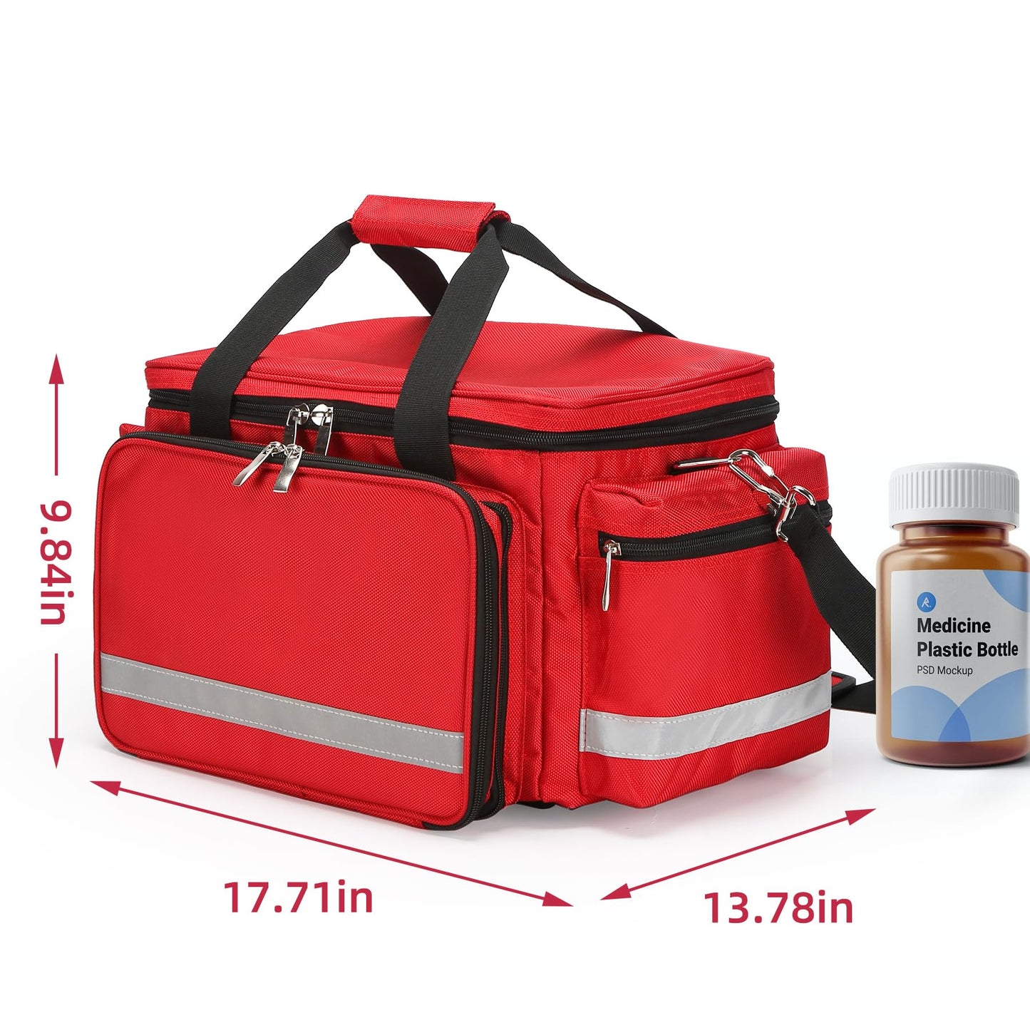 Medical Bag Empty First Aid Bag Home Health Nurse Bag Empty First Aid Storage Bag with Detachable Divider Medical Supplies Emergency Responder Trauma Bag for Nursing Student,Therapist,Doctors