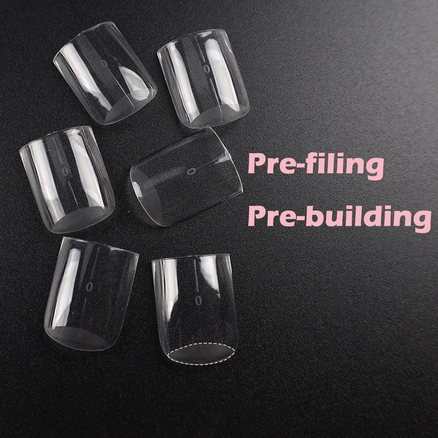 Wellquinn Short Square Nail Tips, 510Pcs Thick Straight Full Cover Fake Nails, Sharp Square Clear Press-On Nails French Acrylic False Nail Tips for Salon Home DIY 15 Sizes