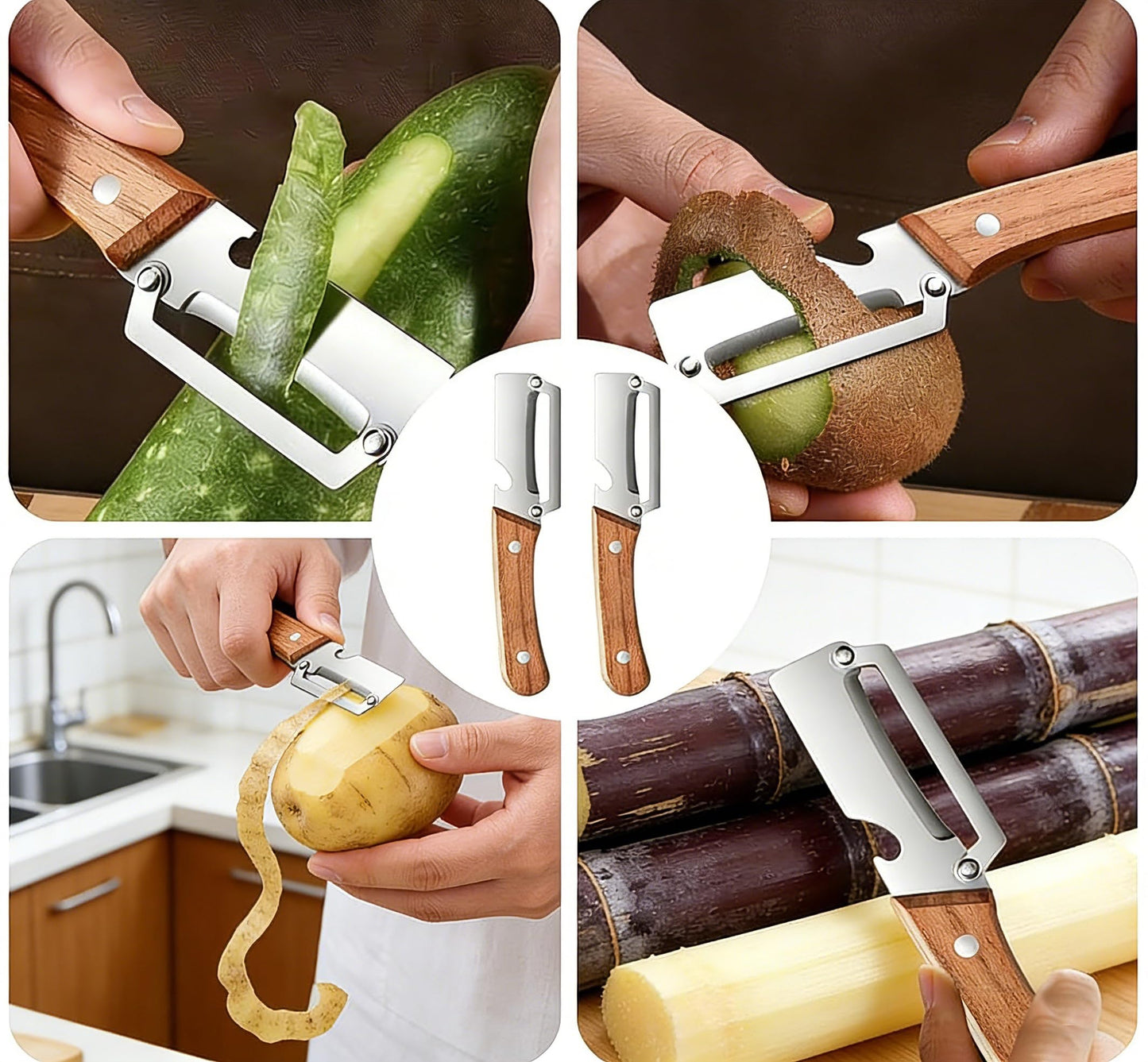 2pcs Multi-Functional Vegetable Peeler for Kitchen,2 in 1 Multi Functional Vegetable Peele,for Fruit Apple Potato Pumpkin Papaya Zucchini