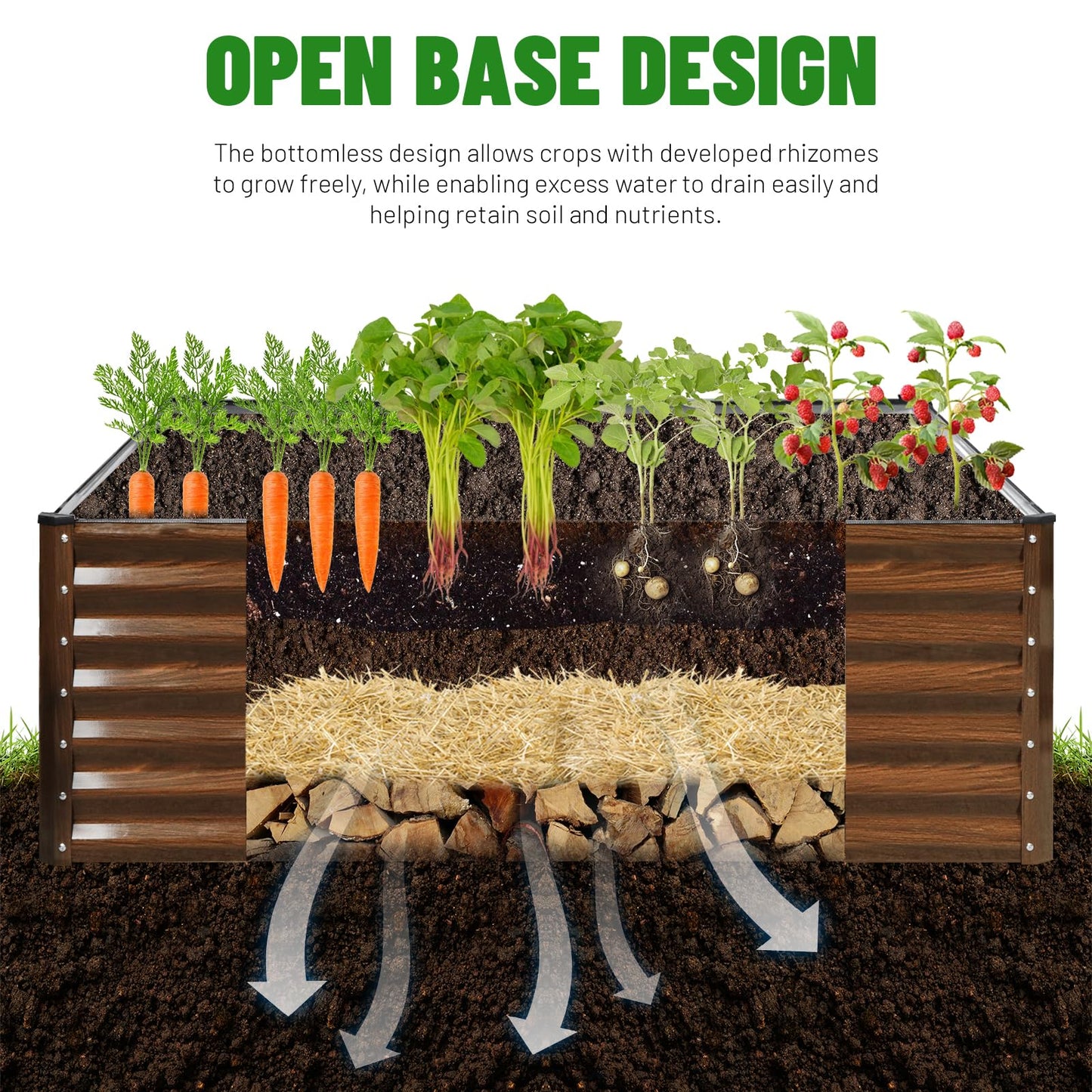 SnugNiture Galvanized Raised Garden Bed 4x4x2FT Outdoor Large Metal Planter Box Steel Kit for Planting Vegetables, Flowers