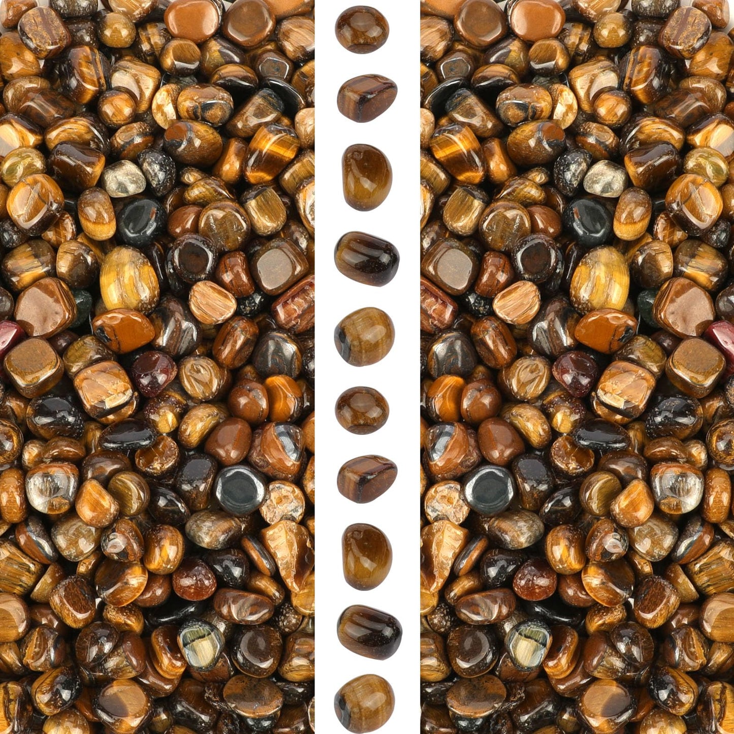 gemshan 2lb Tiger's Eye Chips Natural Crushed Crystal Chip Bulk 7mm-9mm Tumble Healing Crystal Stone for Aquarium Vase Plant Decoration