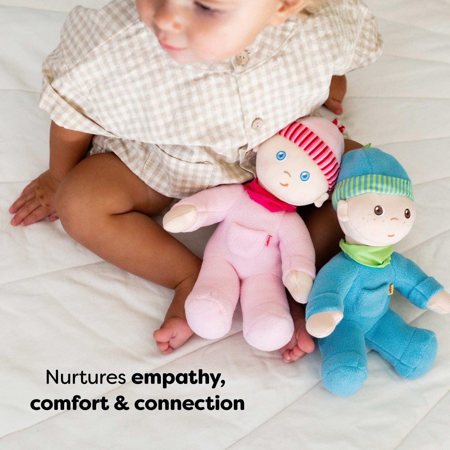 HABA Doll Snug Up Luisa 8" My First Baby Doll, Machine Washable & Safe for Birth & Up, Newborn Toys