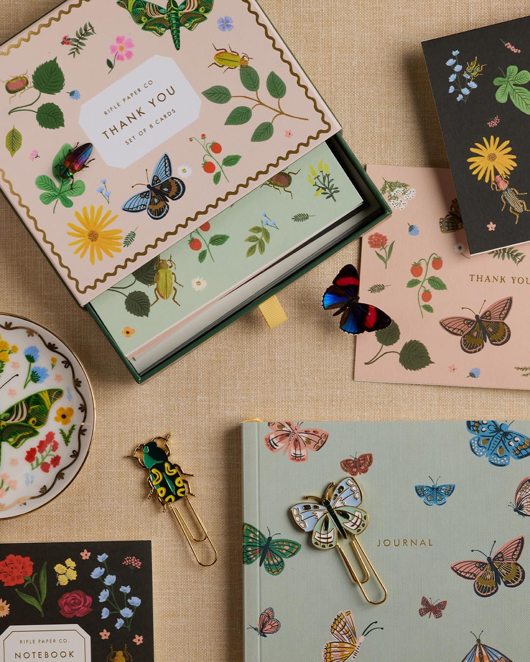 RIFLE PAPER CO. Curio Enamel Paper Clip Set, Use for Organizing, Decorating and More for Important Documents, Designed with Both Style and Function in Mind