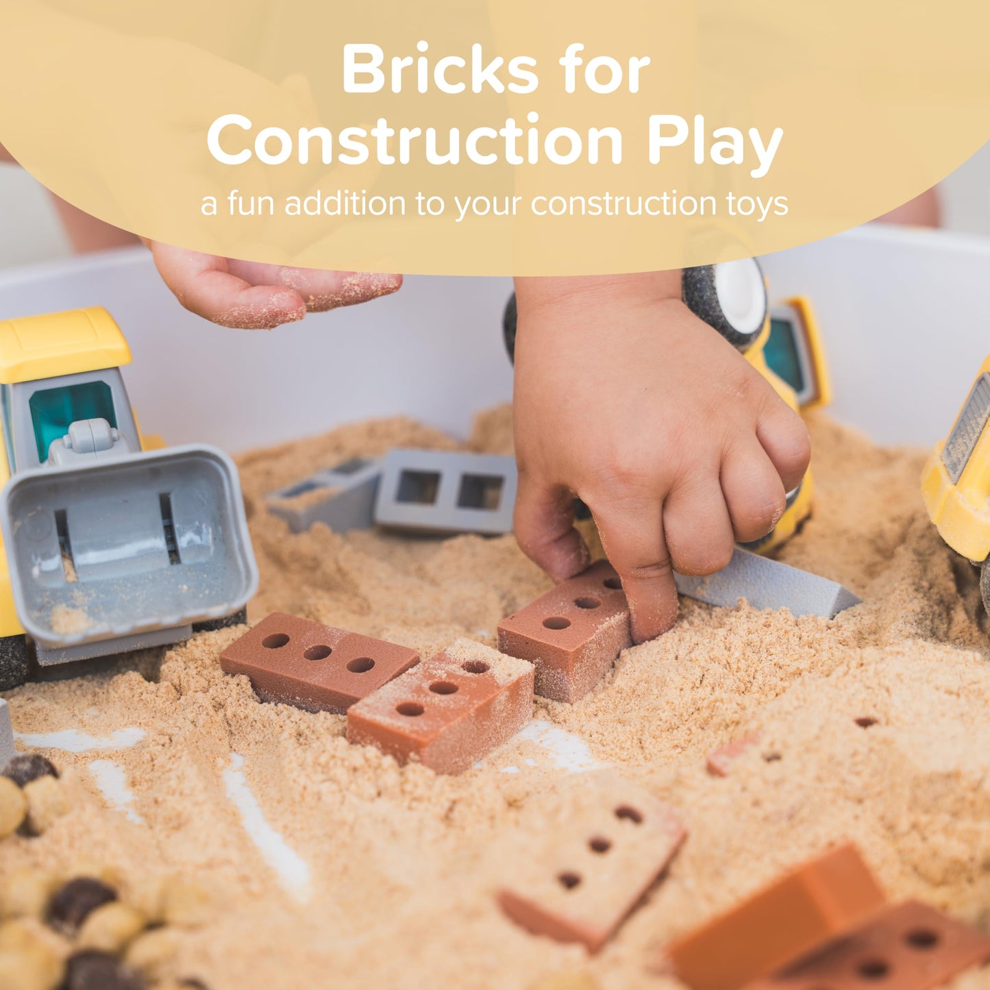 Inspire My Play 25 Mini Silicone Building Bricks for Construction Play Bin - Creativity Sensory Bin Filler