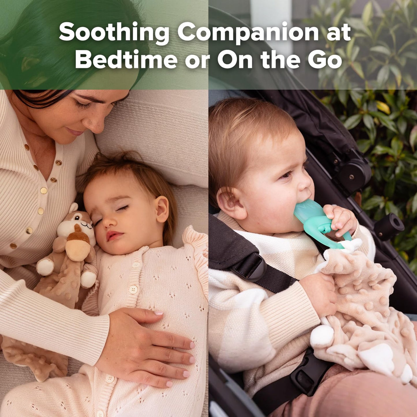 haakaa Security Blanket with Baby Teething Toys, Freezer Teethers for Teething Relief, Soft Baby Lovey for Comfort