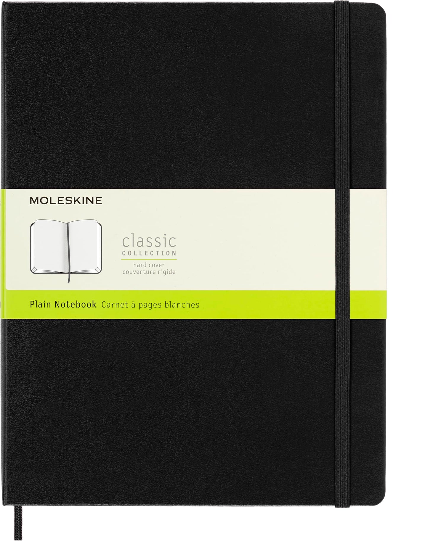 Moleskine Classic Notebook, Extra Large, Plain, Black, Hard Cover (7.5 x 10)